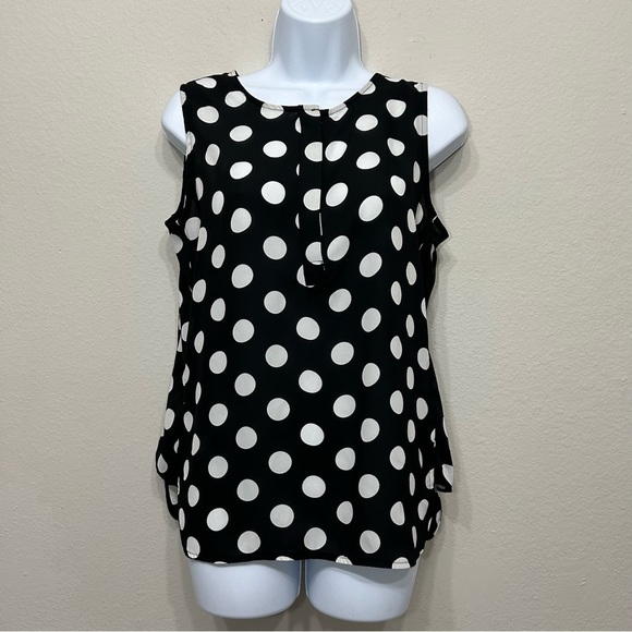 Violet & Claire Polka Dots Size M Tank Top Polka Dots Black Dotted - Picture 3 of 8